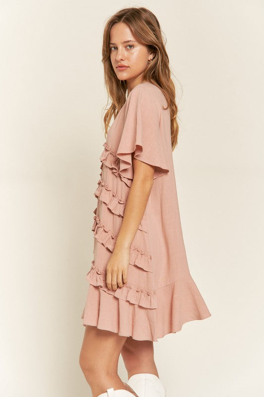 Tiered  Ruffle Mini Dress