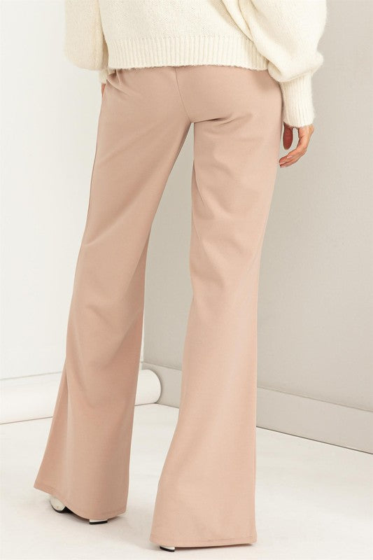 Sultry High-Waisted Tie Front Flared Pants