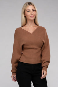 Cross Wrap Pullover Sweater