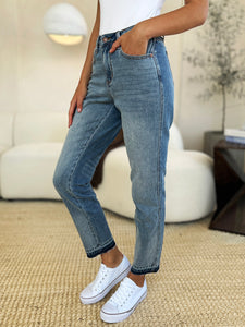 Judy Blue  Mid Rise Rigid Magic Release Hem Jeans