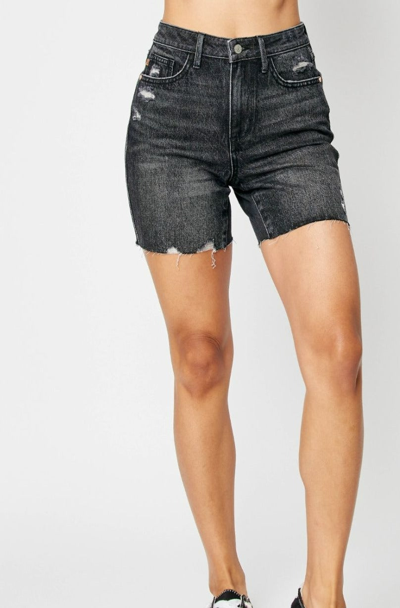 High Waist Tummy Control Denim Shorts