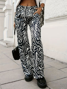 Animal Print Elastic Waist Pants