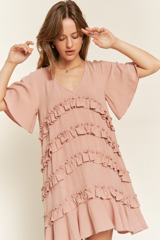 Tiered  Ruffle Mini Dress