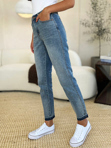 Judy Blue  Mid Rise Rigid Magic Release Hem Jeans