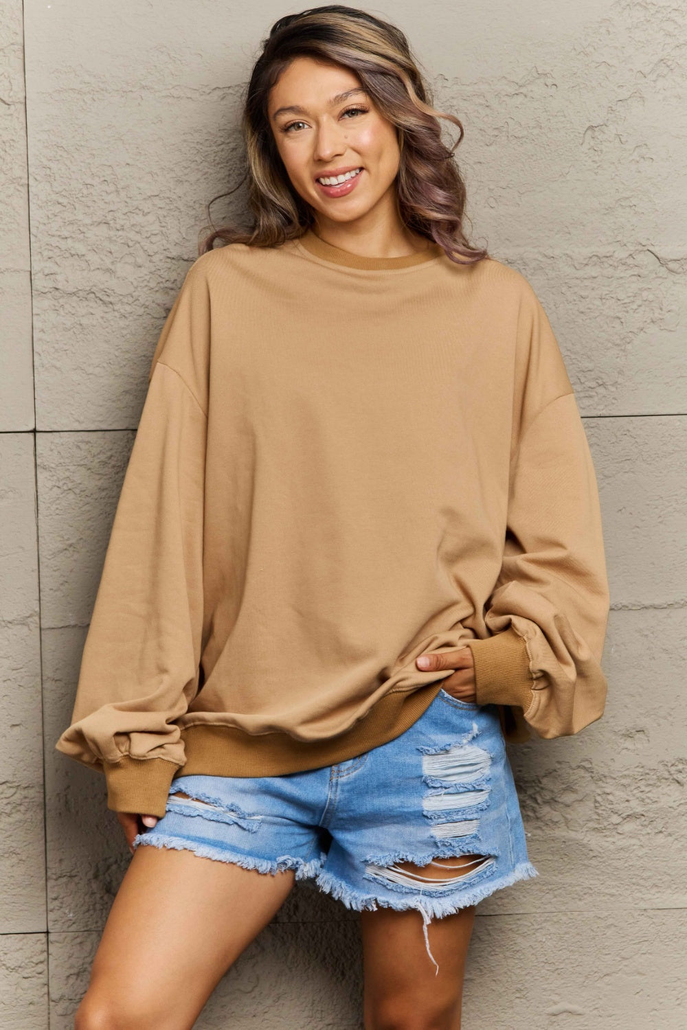 Round Neck Long Sleeve Sweatshirt