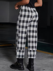 Plaid High Waist Pants