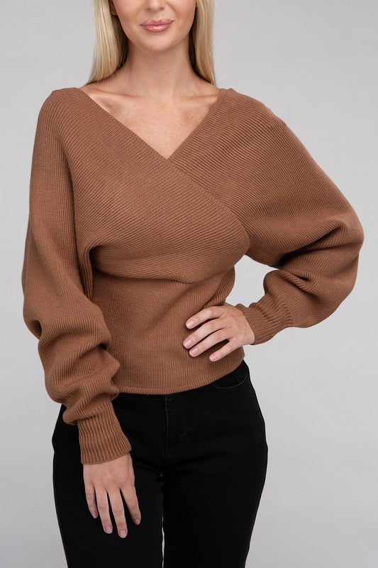 Cross Wrap Pullover Sweater