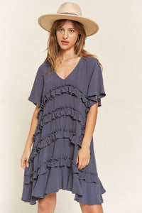 Tiered  Ruffle Mini Dress