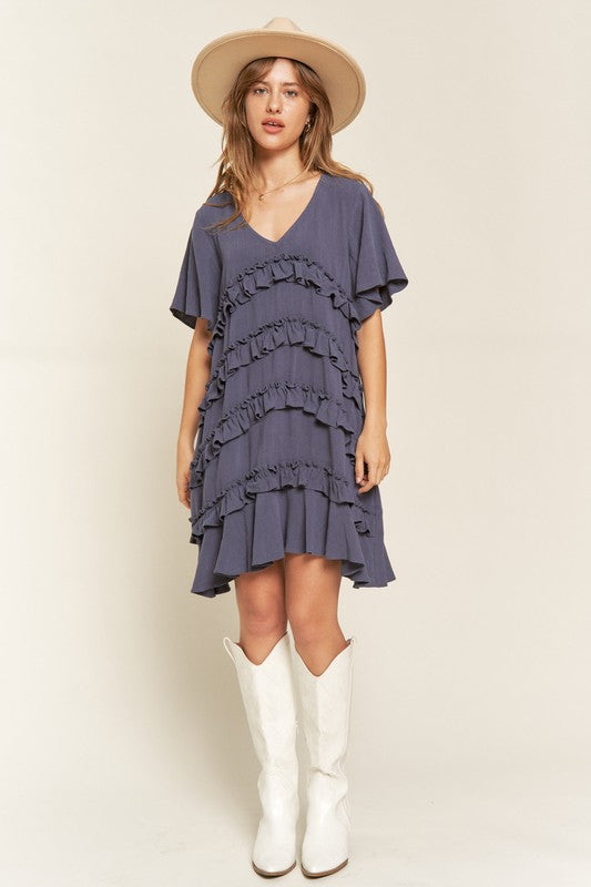 Tiered  Ruffle Mini Dress