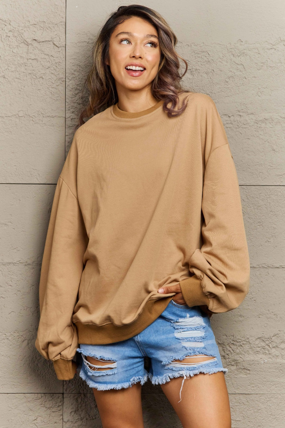 Round Neck Long Sleeve Sweatshirt