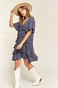 Tiered  Ruffle Mini Dress