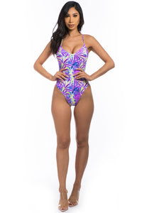 Tropical One-Piece Bathing Suit