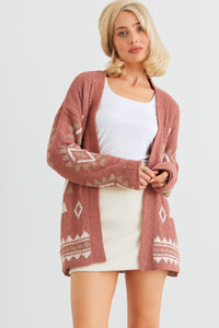 VERYJ Open Front Long Sleeve Cardigan