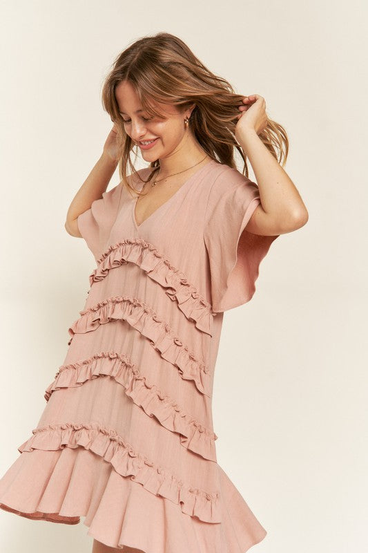 Tiered  Ruffle Mini Dress