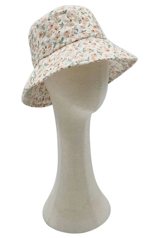 Floral Print Laced Bucket Hat