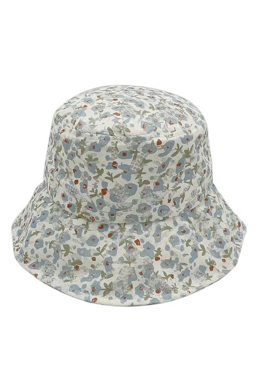 Floral Print Laced Bucket Hat