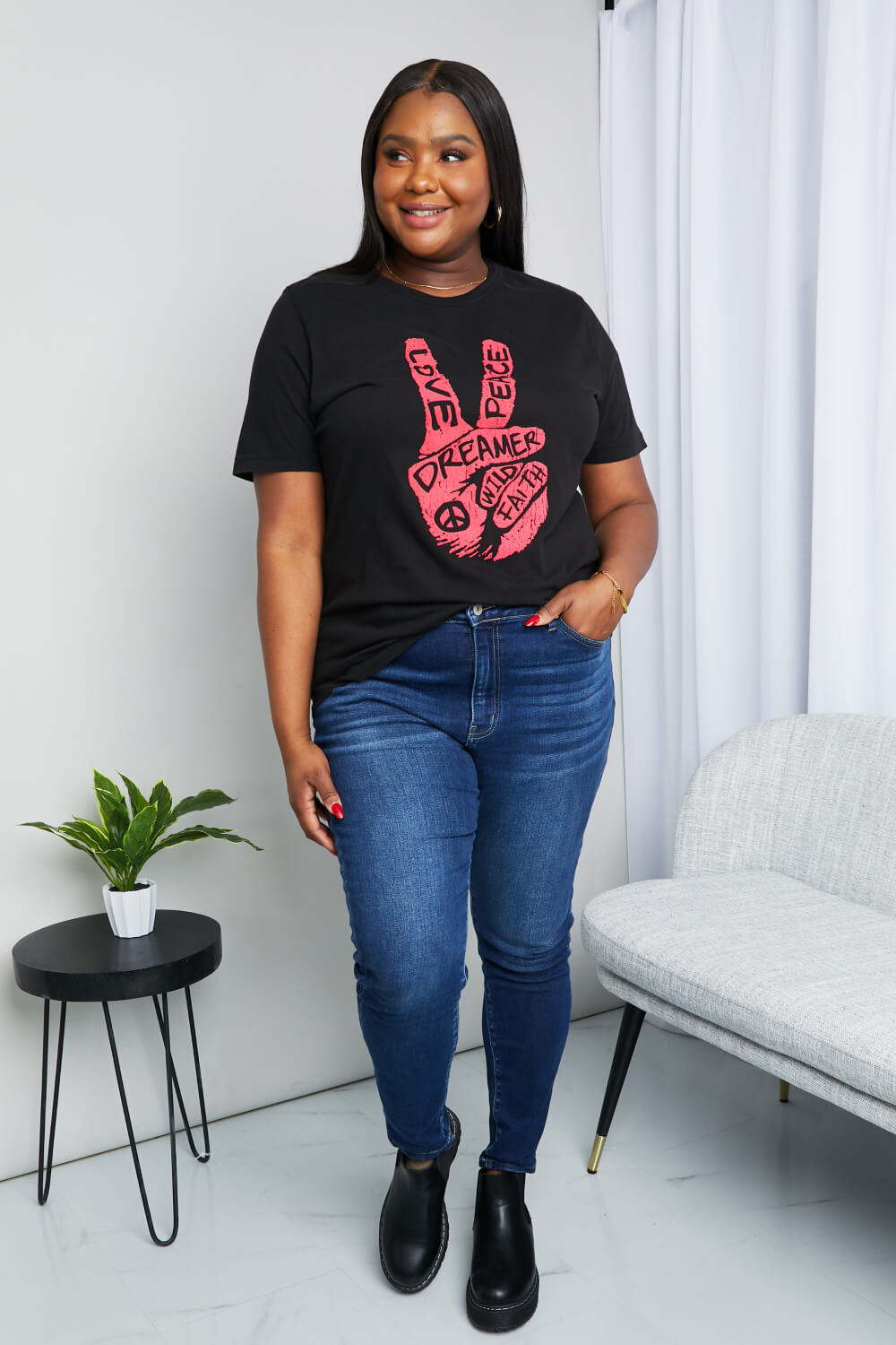 Love & Peace Graphic Tunic T-Shirt