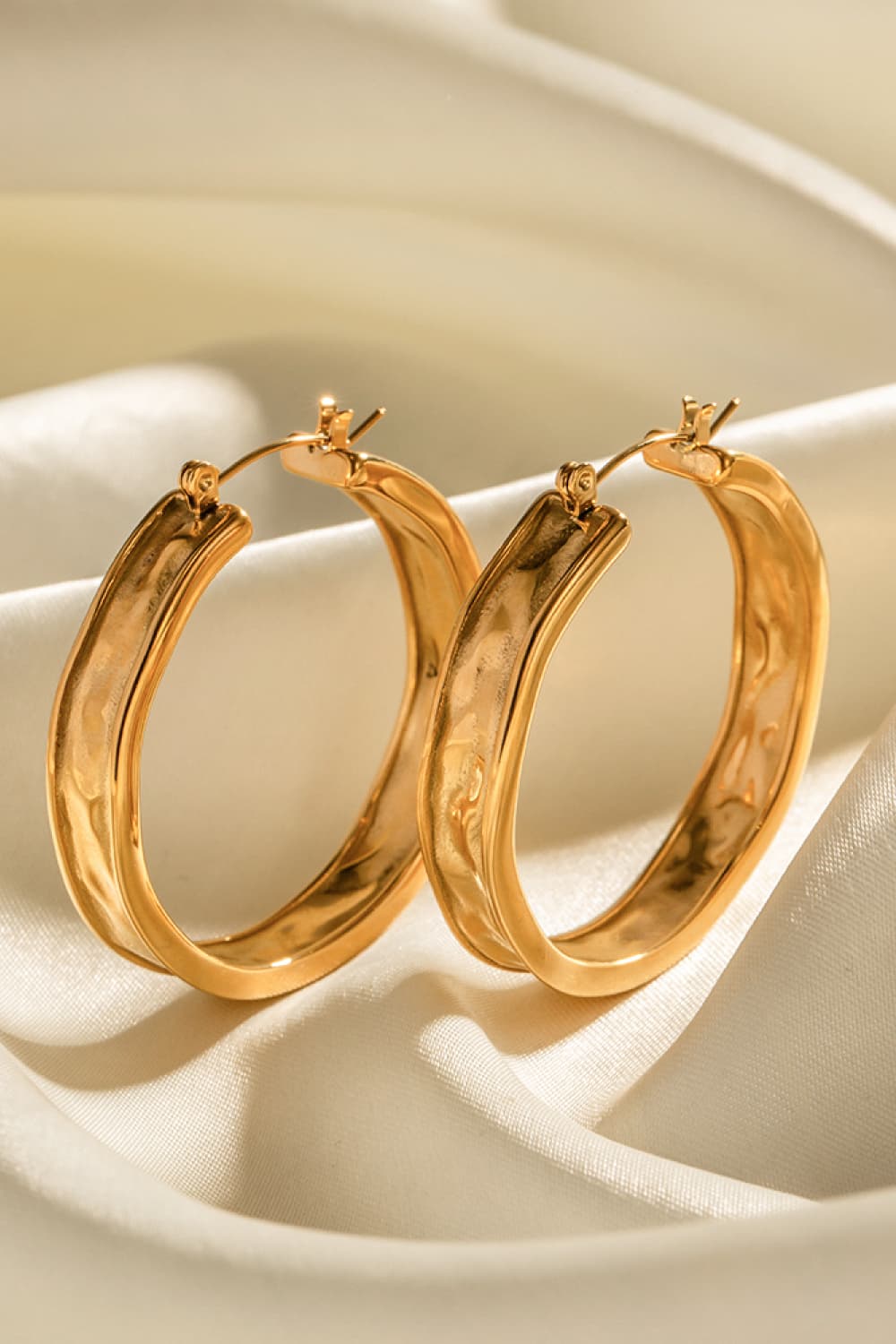 18K Gold Stainless Steel Hoop Earrings