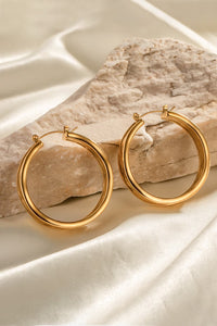 18K Gold Stainless Steel Hoop Earrings