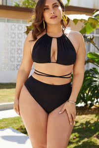 Sassy Cutout Tied Backless Bikini Set