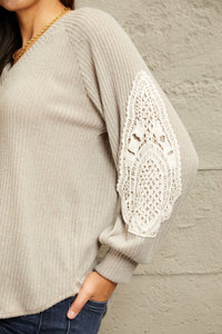 Sew In Love Lace Patch Detail Sweater