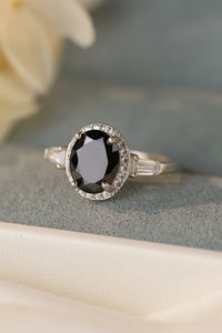 Agate 925 Sterling Silver Halo Ring