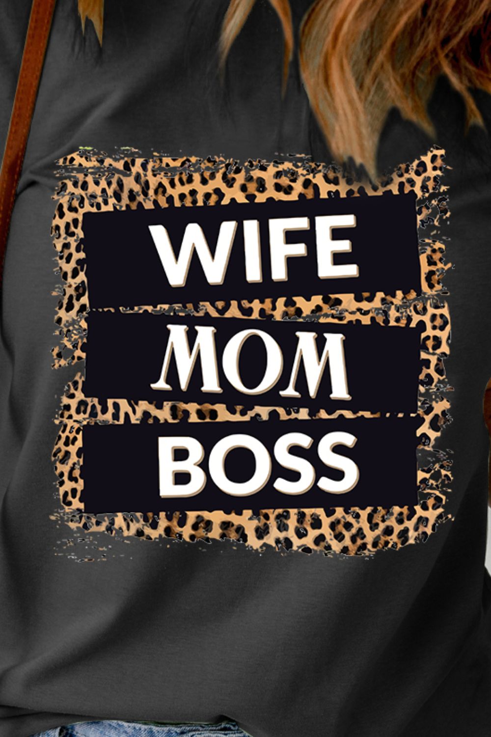 Wife Mom Boss Leopard Graphic Tee