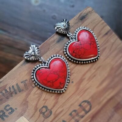 Alloy Heart Dangle Earrings