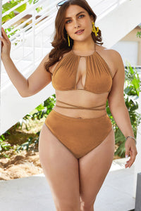 Sassy Cutout Tied Backless Bikini Set