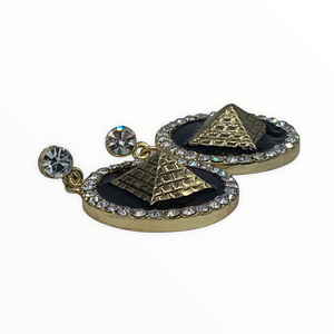 Black Pyramid Dangle Earrings