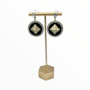 Black Pyramid Dangle Earrings