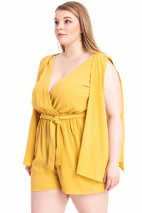 Slit Sleeve Romper